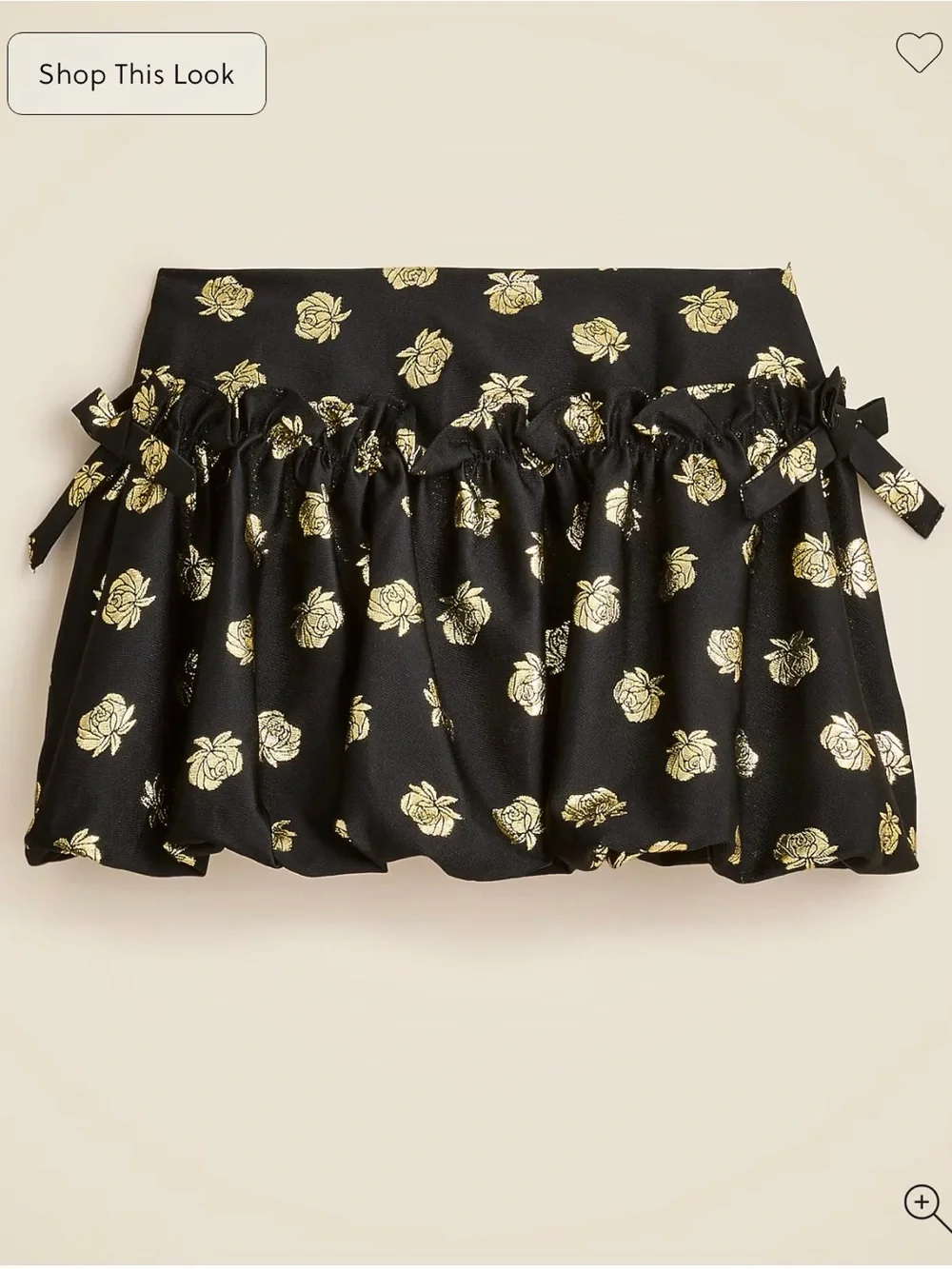 Crewcuts Black Skirt with Gold Floral Shine holiday formal special occasion